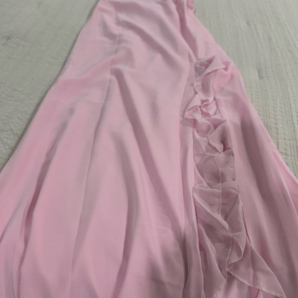 Peppermayo Pale Pink Slip Maxi Dress with Floral Strap - Picture 5 of 9